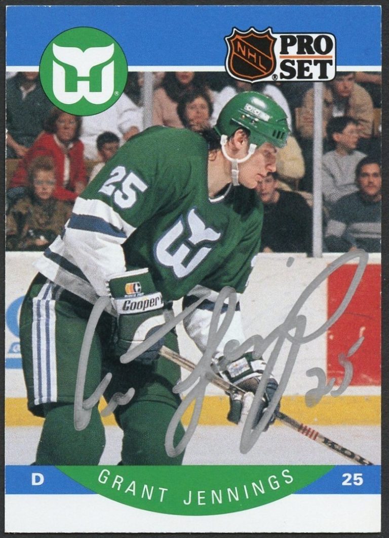 Grant Jennings #106 signed autograph auto 1990-91 Pro Set Card Hockey Card