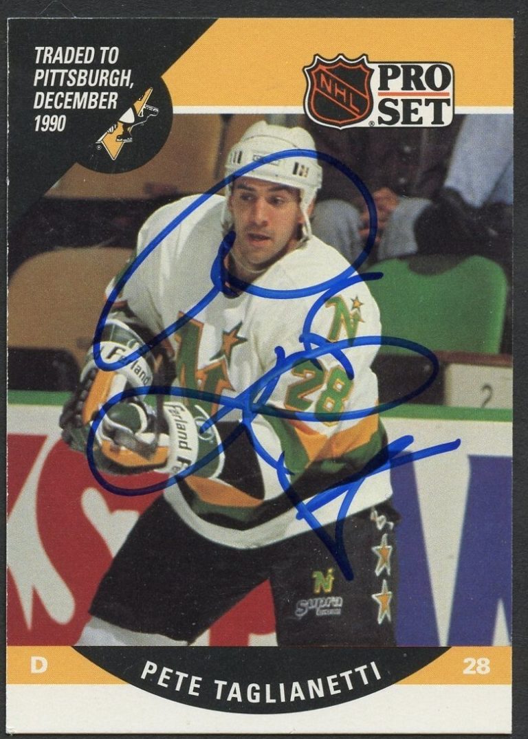 Pete Taglianetti #505 signed autograph auto 1990-91 Pro Set Card Hockey Card