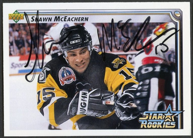 Shawn McEachern #412 signed autograph auto 1992-93 Upper Deck Hockey Card