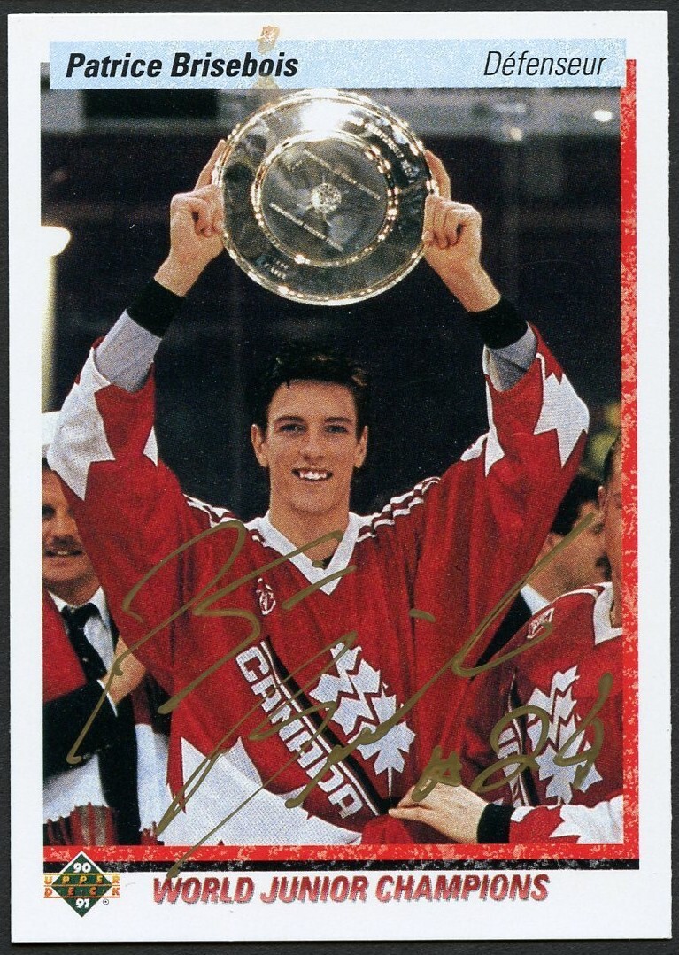 Patrice Brisebois #454 signed autograph 1990-91 Upper Deck Hockey Trading Card