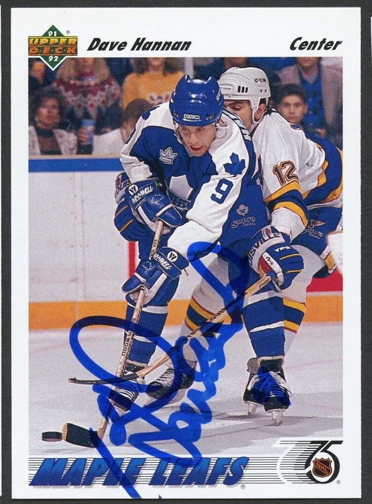 Dave Hannan #312 signed autograph auto 1991-92 Upper Deck Hockey Card