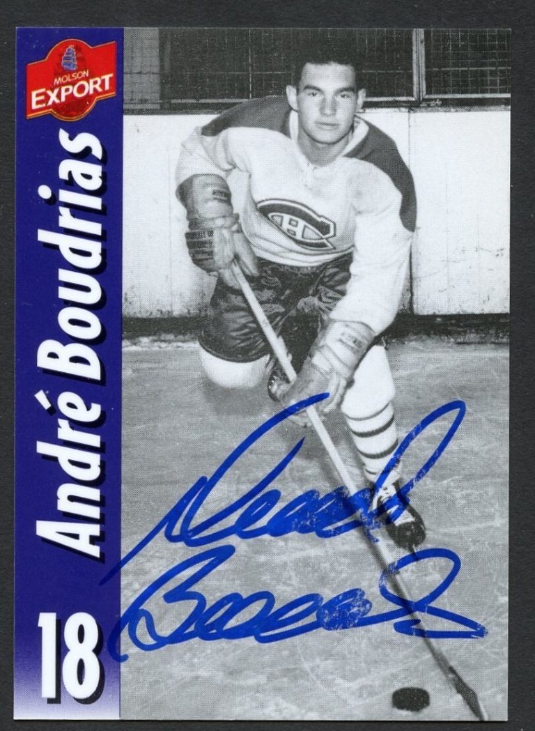 Andre Boudrias # 18 signed autograph auto Molson Export Hockey Trading Card