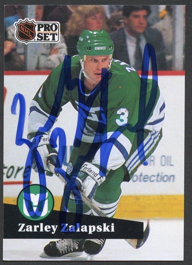 Zarley Zalapski #91 signed autograph auto 1991-92 Pro Set Hockey Trading Card