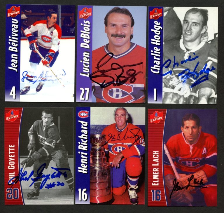6 different signed autographed Molson Export Canadiens Hockey READ DESCRIPTION!