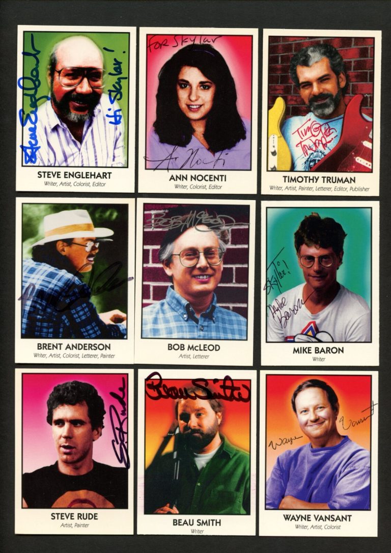 9 different signed autographed 1992 Comic Book Creators Cards READ DESCRIPTION!
