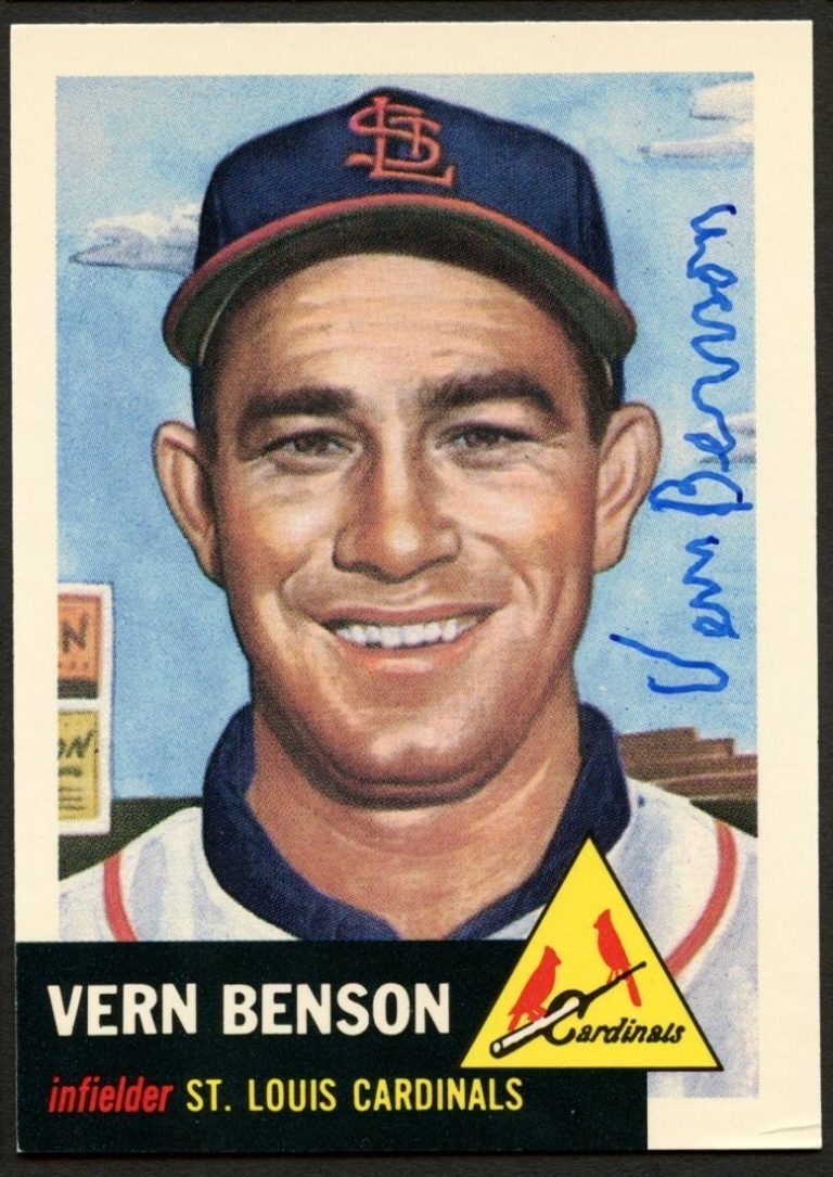 Vern Benson #205 signed autograph auto 1991 Topps 1953 Archives Card