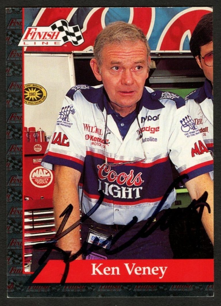 Ken Veney #41 signed autograph auto 1993 Finish Line NHRA Trading Card