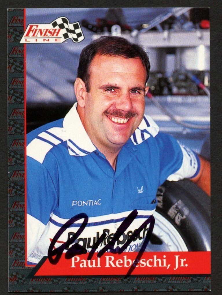 Paul Rebeschi Jr. #100 signed autograph auto 1993 Finish Line NHRA Trading Card