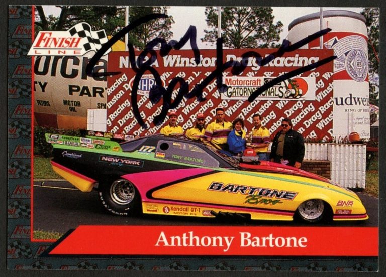 Anthony Bartone #123 signed autograph auto 1993 Finish Line NHRA Trading Card