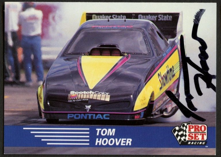 Tom Hoover #72 signed autograph auto 1991 Pro Set  NHRA Trading Card