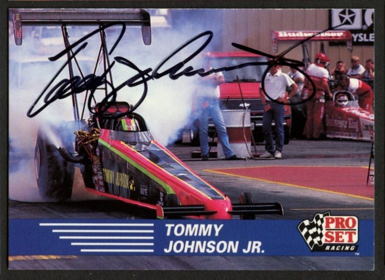 Tommy Johnson Jr. #63 signed autograph auto 1991 Pro Set  NHRA Trading Card