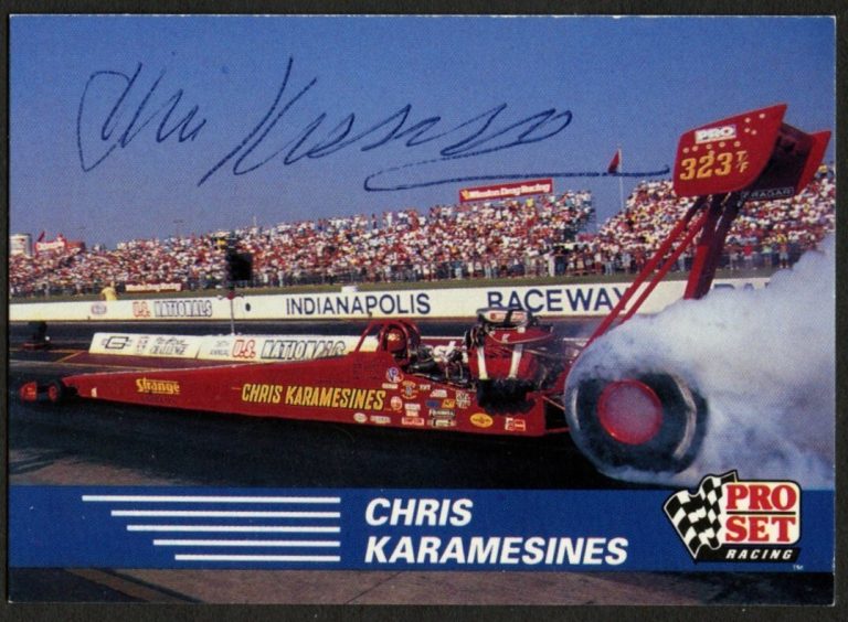 Chris Karamesines #60 signed autograph auto 1991 Pro Set  NHRA Trading Card