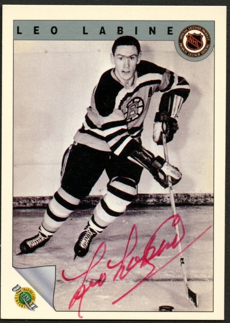 Leo Labine #50 signed autograph auto 1992 Ultimate Original Six Hockey Card