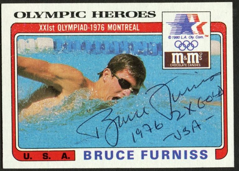 Bruce Furniss #17 signed autograph 1983 Topps Greatest Olympians Trading Card