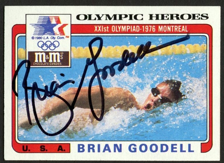 Brian Goodell #18 signed autograph 1983 Topps Greatest Olympians Trading Card
