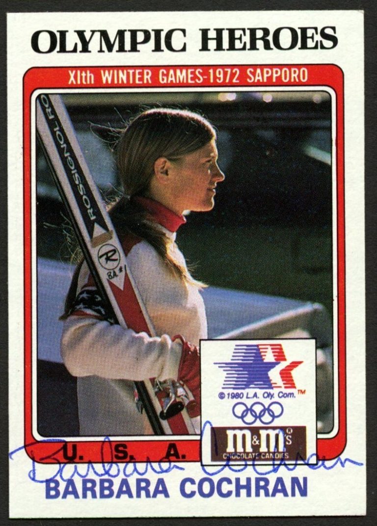 Barbara Cochran #8 signed autograph 1983 Topps Greatest Olympians Trading Card