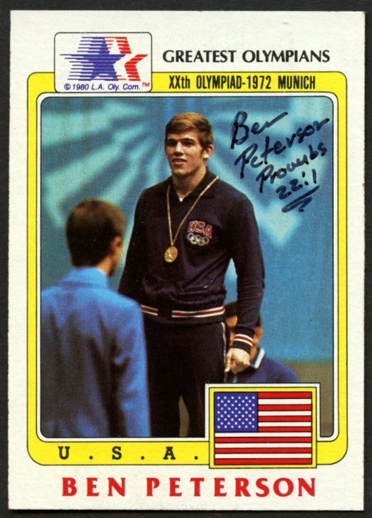 Ben Peterson #78 signed autograph 1983 Topps Greatest Olympians Trading Card