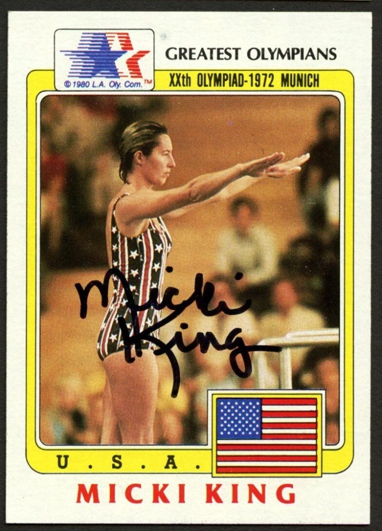 Micki King #38 signed autograph 1983 Topps Greatest Olympians Trading Card
