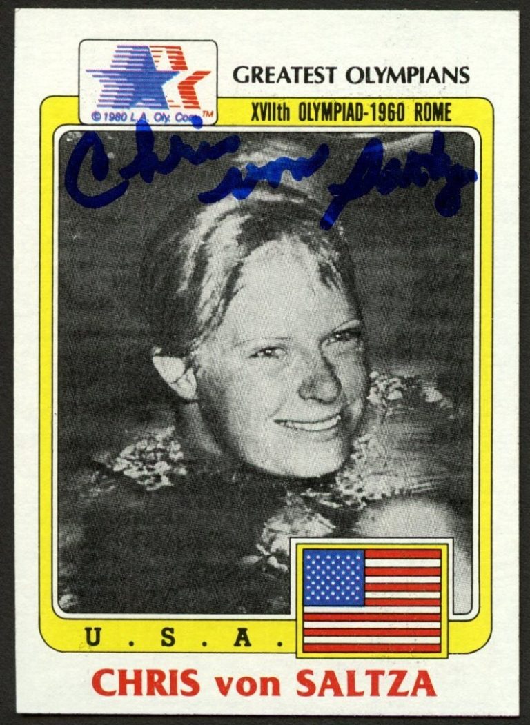 Chris von Saltza #47 signed autograph 1983 Topps Greatest Olympians Trading Card