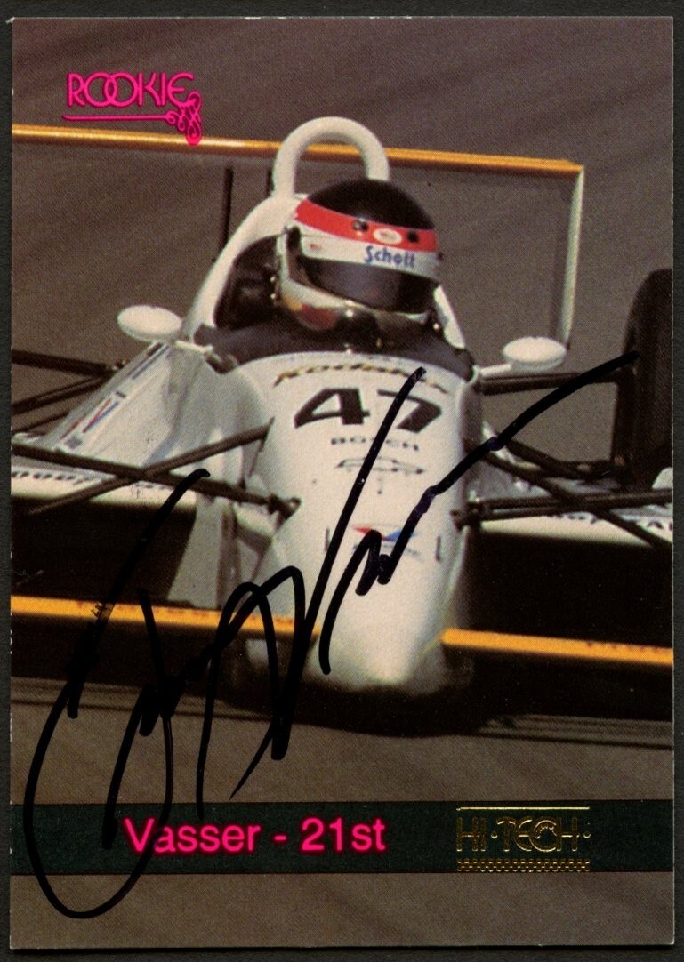 Jimmy Vasser #28 signed autograph auto 1992 Hi-Tech Indy Car Trading Card