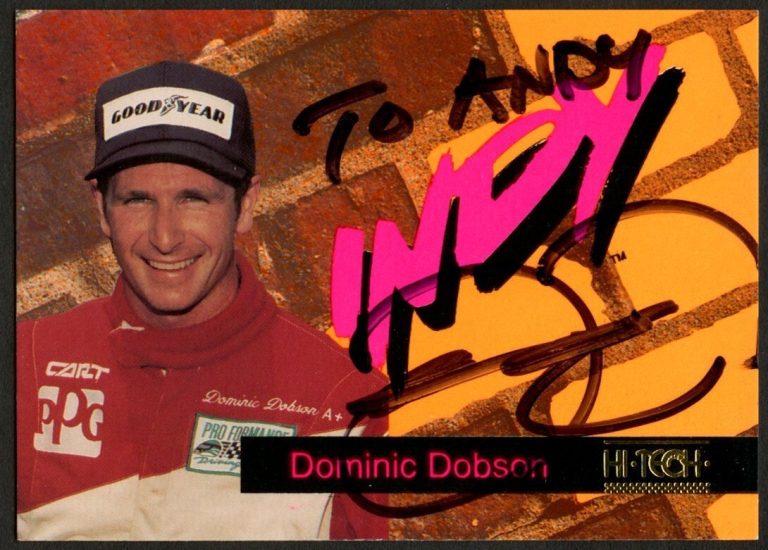 Dominic Dobson #47 signed autograph auto 1993 Hi-Tech Indy Car Trading Card