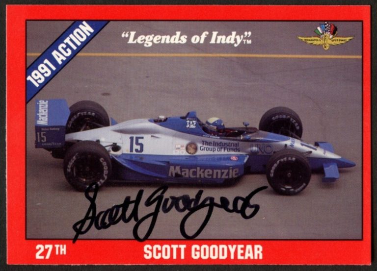 Scott Goodyear #28 signed autograph auto 1992 Legend of Indy Trading Card