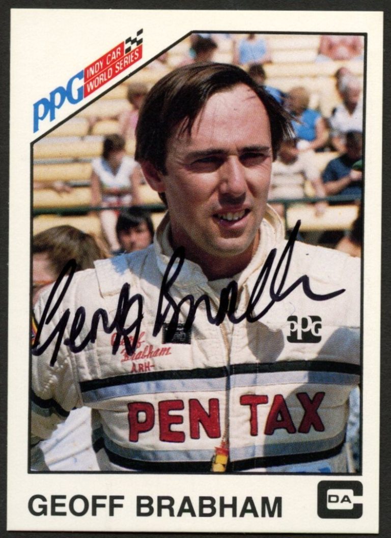 Geoff Brabham #11 signed autograph 1983 A&S Racing PPG Indy Car World Series