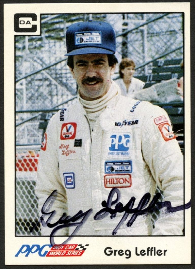 Greg Leffler #34 signed autograph auto 1984 A&S Racing PPG Indy Trading Card