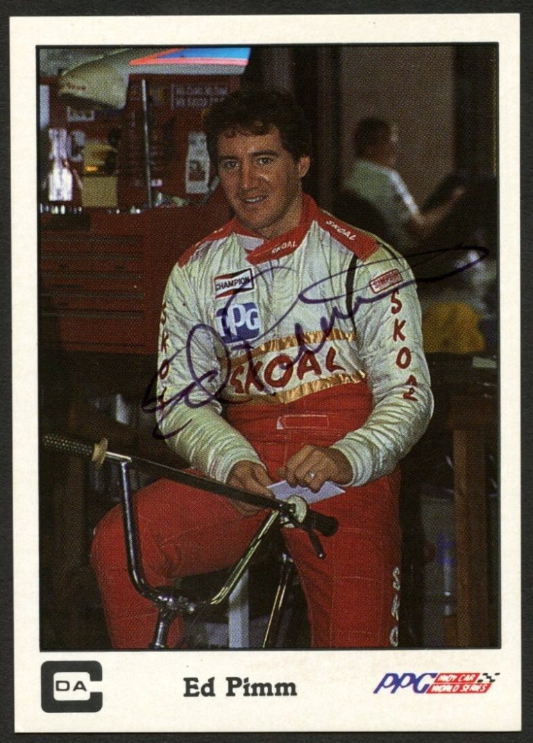 Ed Pimm #17 signed autograph auto 1987 A&S Racing PPG Indy Trading Card