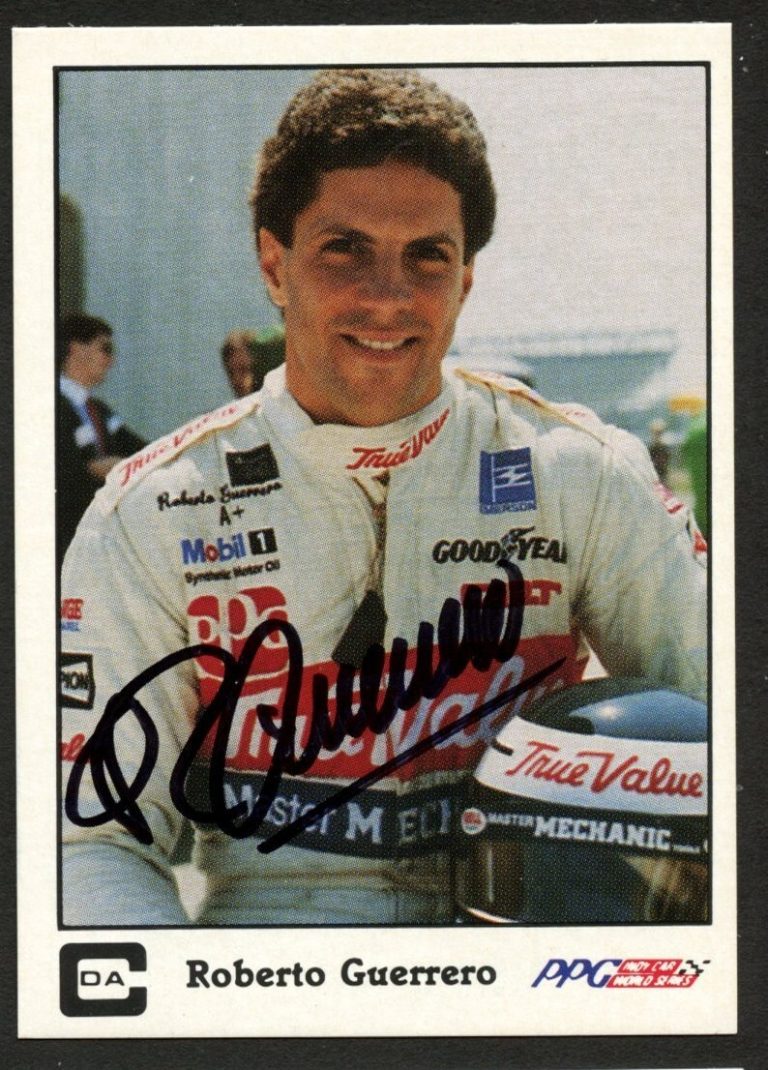 Roberto Guerrero #43 signed autograph auto 1987 A&S Racing PPG Indy Trading Card