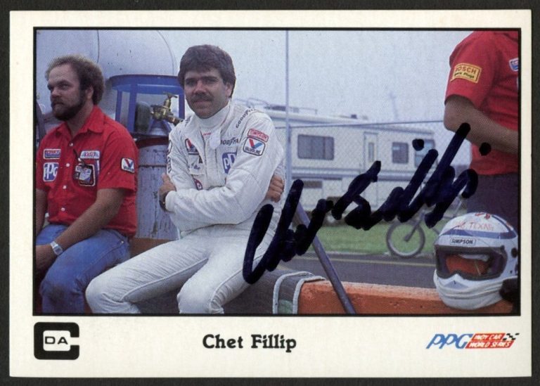 Chet Fillip #22 signed autograph auto 1986 A&S Racing PPG Indy Trading Card