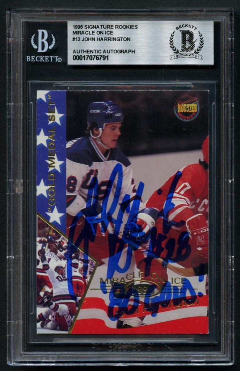 John Harrington #13 signed autograph auto 1995 Miracle On Ice Rookie Card BAS