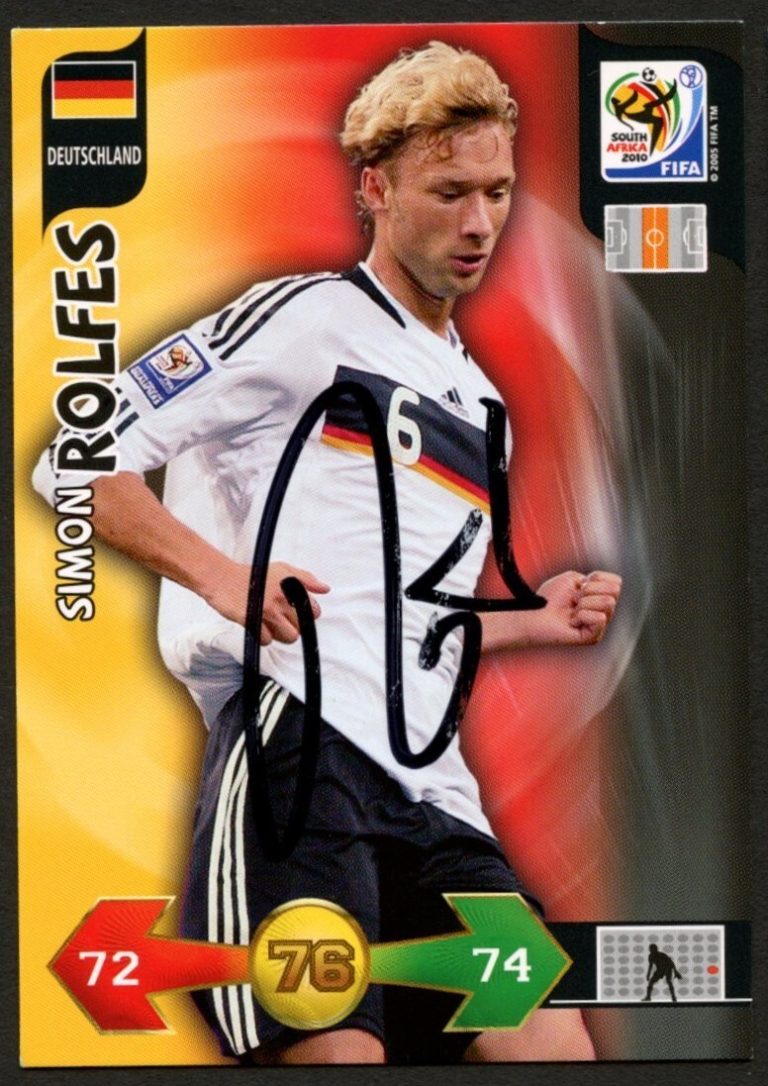 Simon Rolfes #76 signed autograph 2010 FIFA World Cup Panini Soccer Trading Card