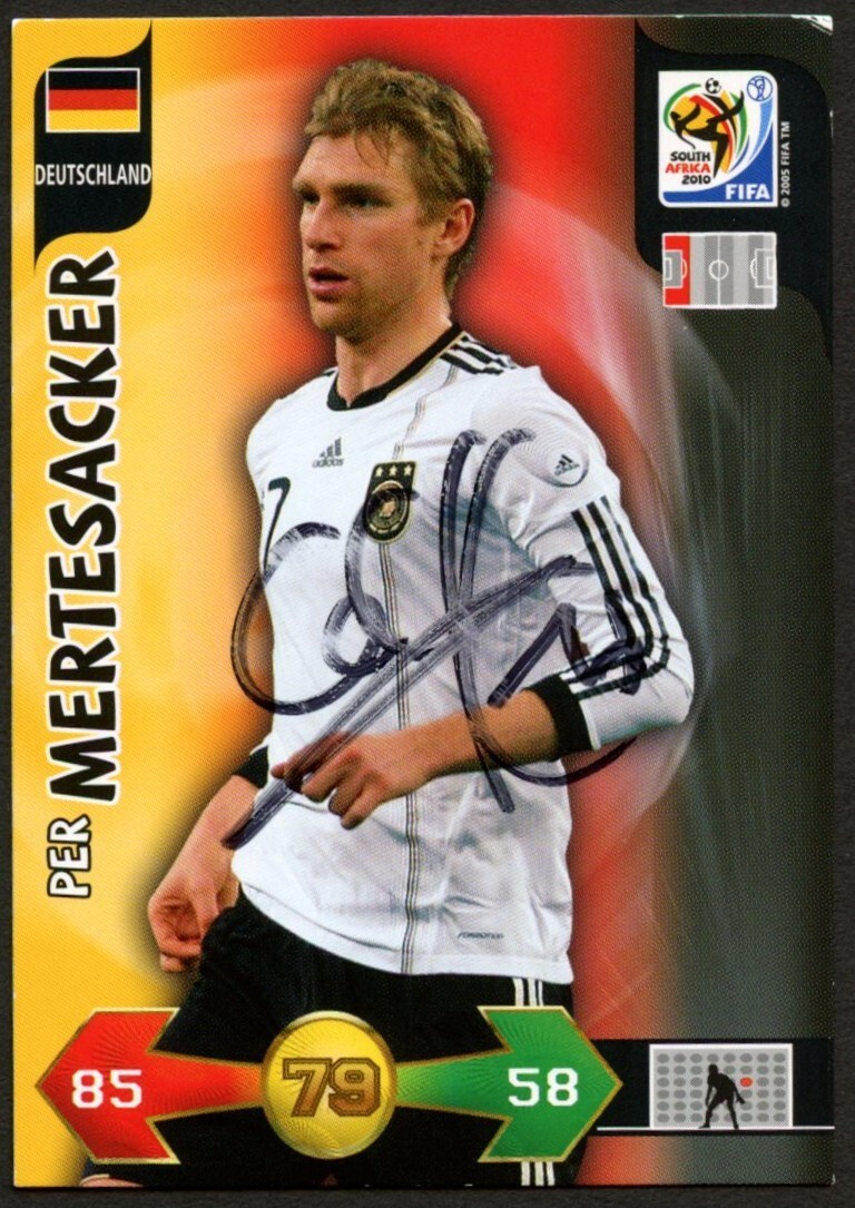 Per Mertesacker #79 signed autograph 2010 FIFA World Cup Panini Soccer Card