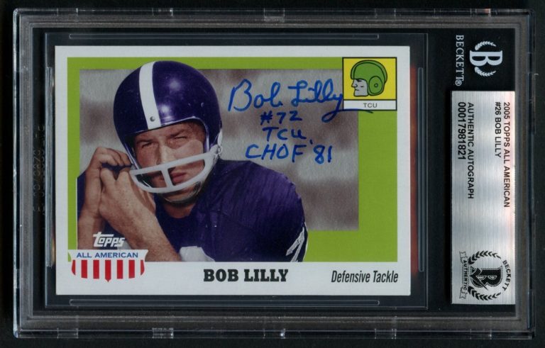 Bob Lilly #26 signed autograph 2005 Topps All American Footbal Trading Card BAS