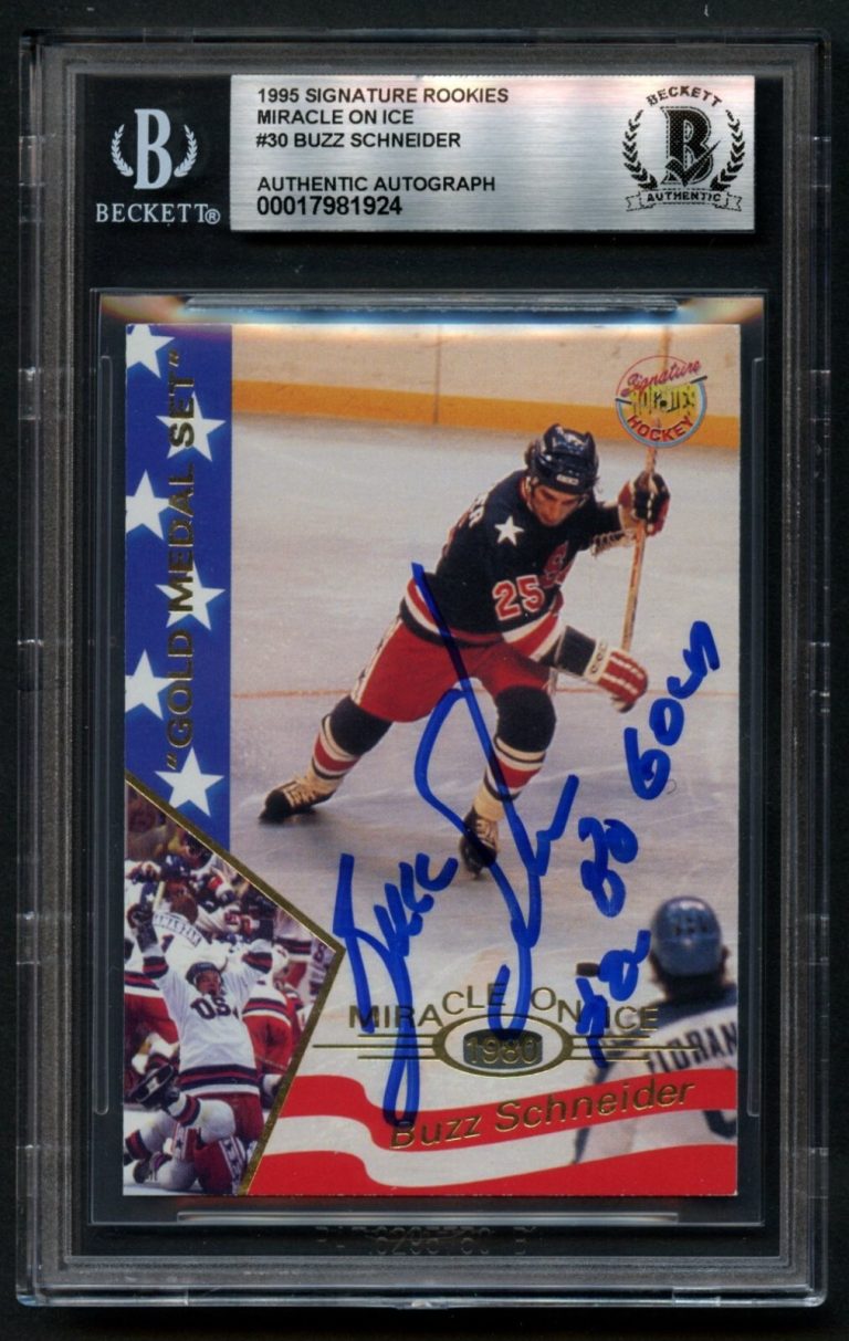 Buzz Schneider #30 signed autograph 1995 Signature Rookie Miracle on Ice BAS