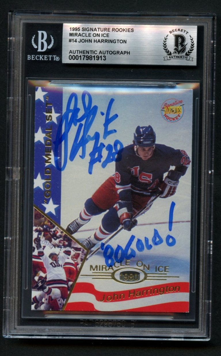 John Harrington #14 signed autograph 1995 Signature Rookie Miracle on Ice BAS