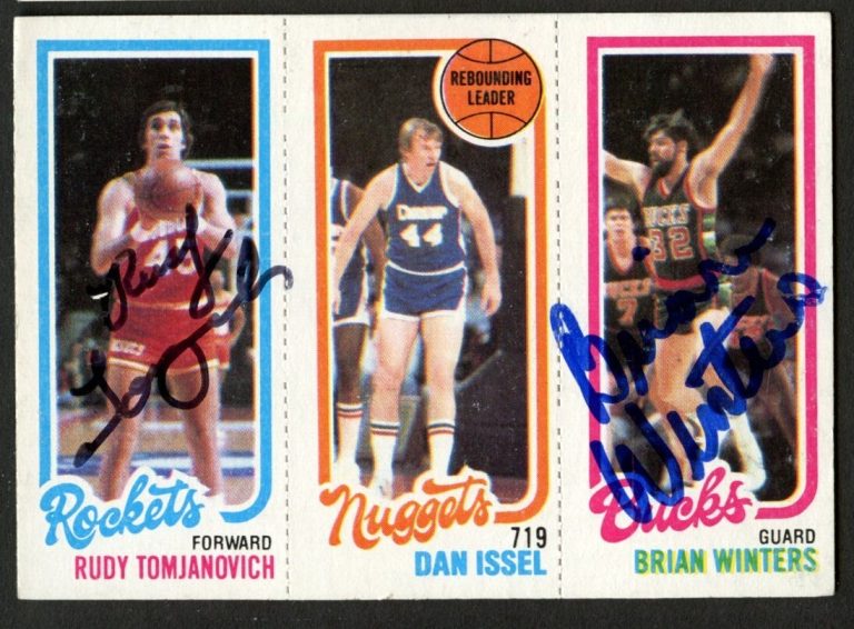 Rudy Tomjanovich & Brian Winters signed autograph 1980-81 Topps Basketball Card