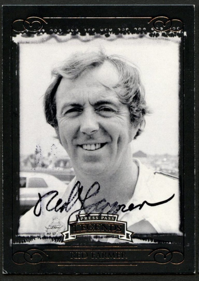 Red Farmer #11 signed autograph 2008 Press Pass Legends NASCAR Trading Card