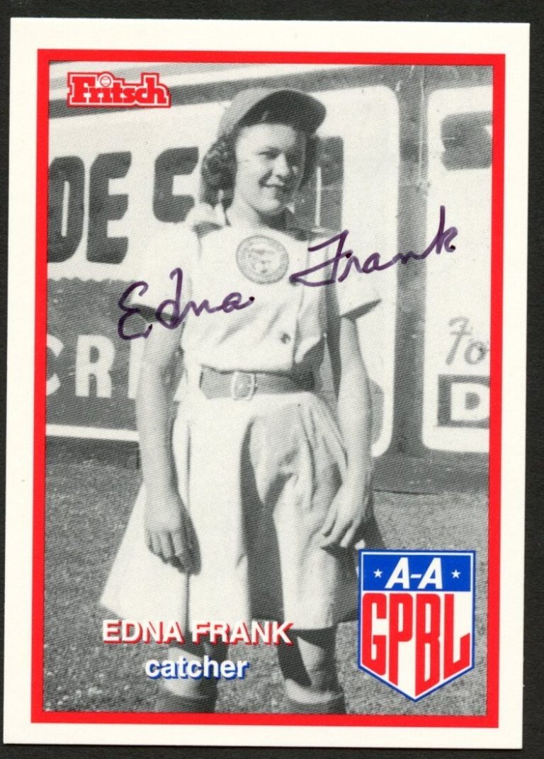 Edna Frank #263 signed autograph auto 1995 Fritsch AAGPBL Baseball Card