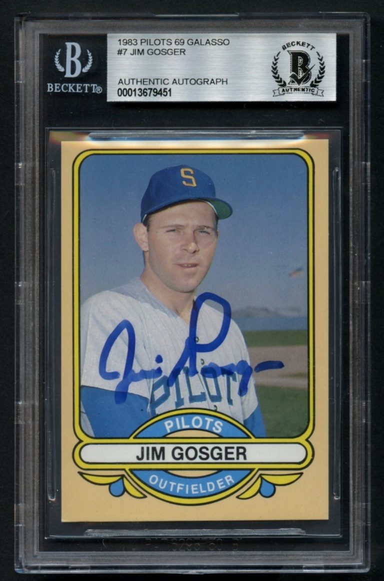 Jim Gosger #7 signed autograph auto 1983 Galasso 1969 Pilots BAS Slabbed