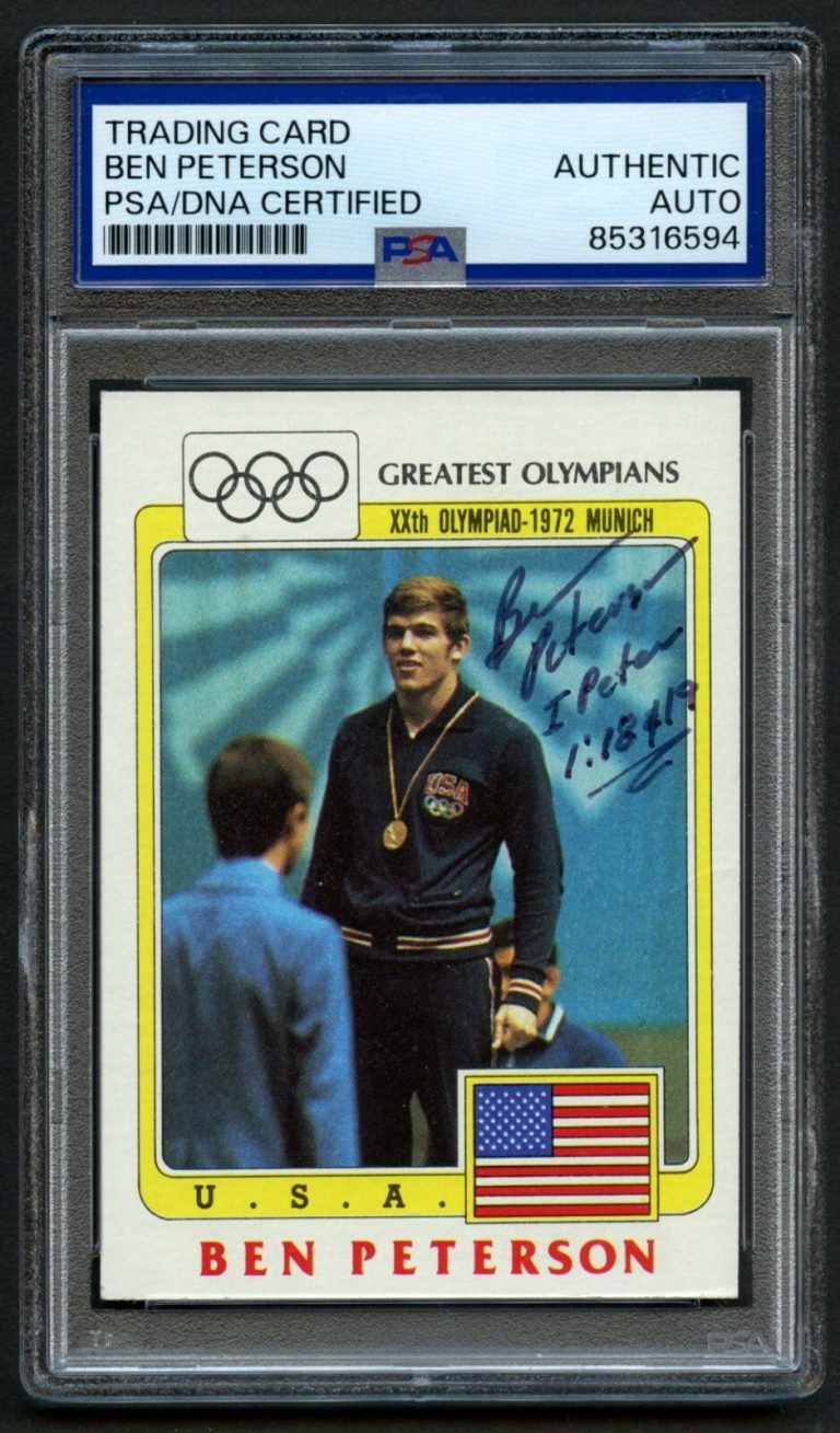 Ben Peterson #78 signed autograph 1983 Topps Greatest Olympians Card PSA Slab