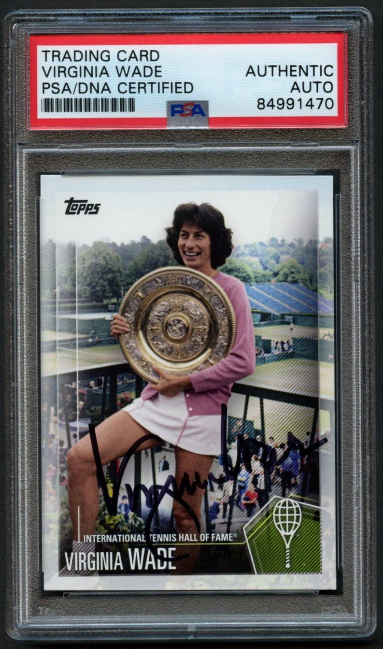 Virginia Wade #27 signed autograph 2019 Topps Tennis Hall of Fame Card PSA Slab