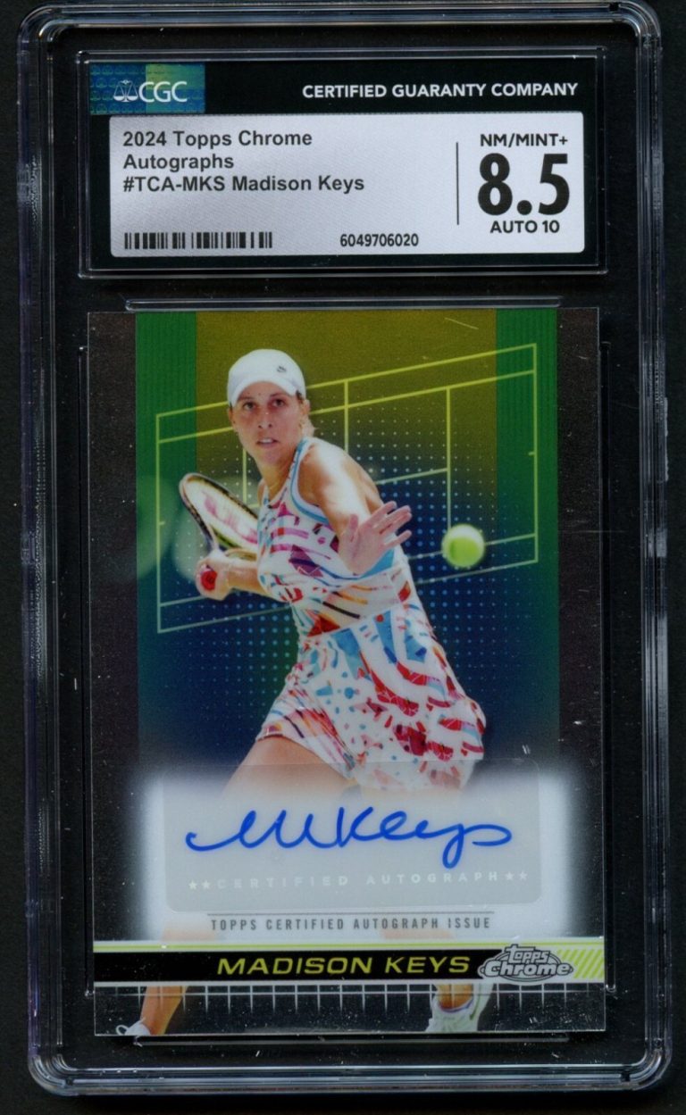 Madison Keys #TCA-MKS 2024 Topps Chrome Tennis Autographs CGC Grade 8.5