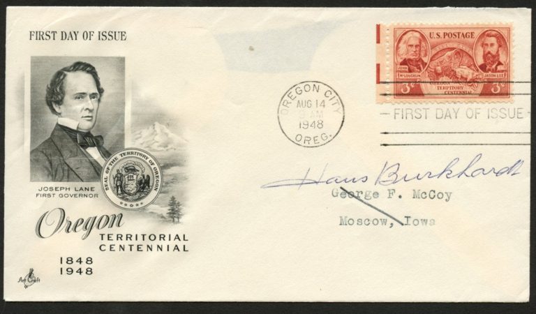 Hans Burkhardt d1994 signed autograph American Abstract Artist FDC