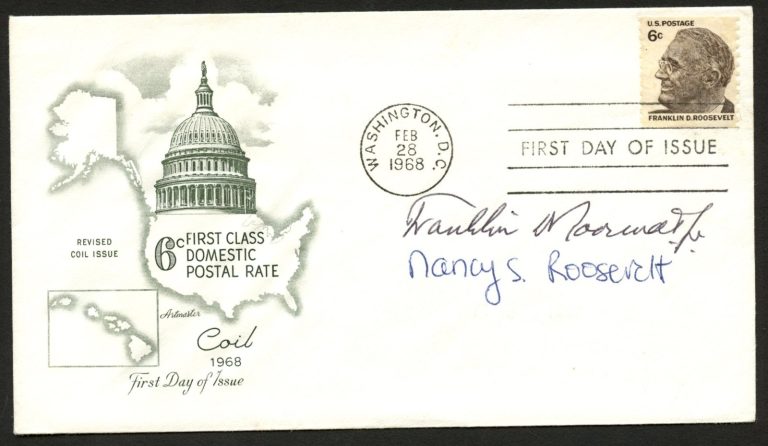Nancy & Franklin Roosevelt Jr. signed autograph Daughter Father FDC Postal Cover