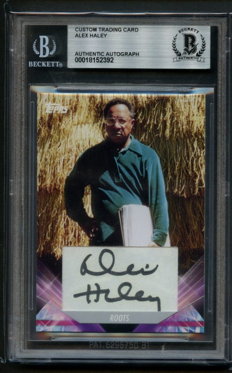Alex Haley signed autograph Custom Cut Card Writer & Author Roots BAS Slabbed