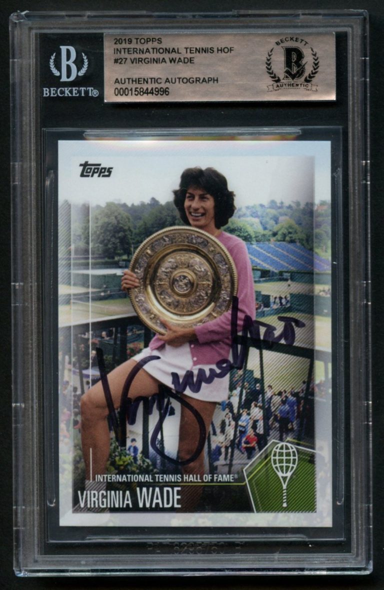 Virginia Wade #27 signed autograph 2019 Topps Tennis HOF Trading Card BAS Slab