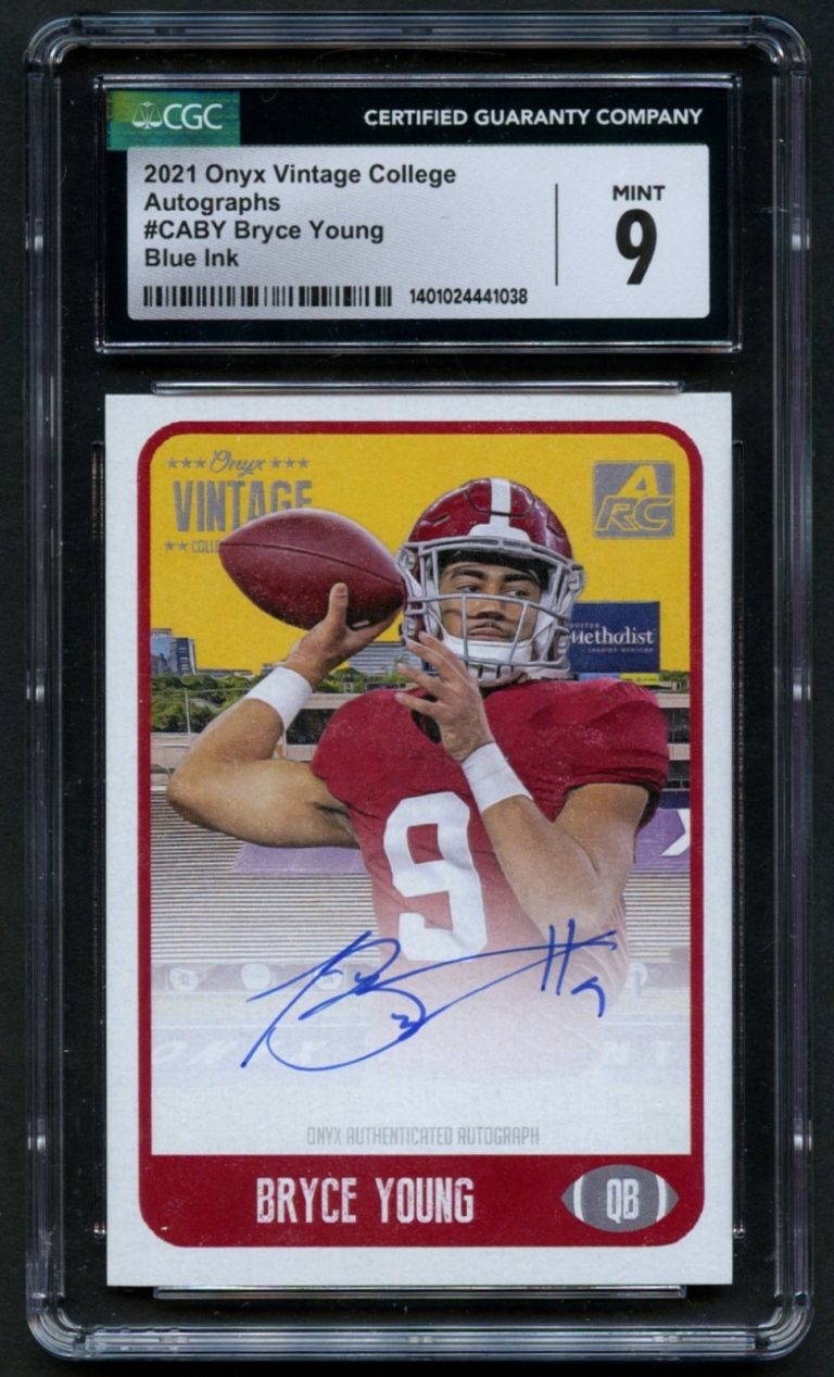 Bryce Young 2021 Onyx Vintage College Autographs signed Blue Ink CGC 9 Auto 10