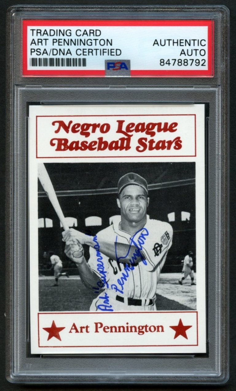 Art Pennington d2017 signed autograph Negro League Basball Stars Card PSA Slab